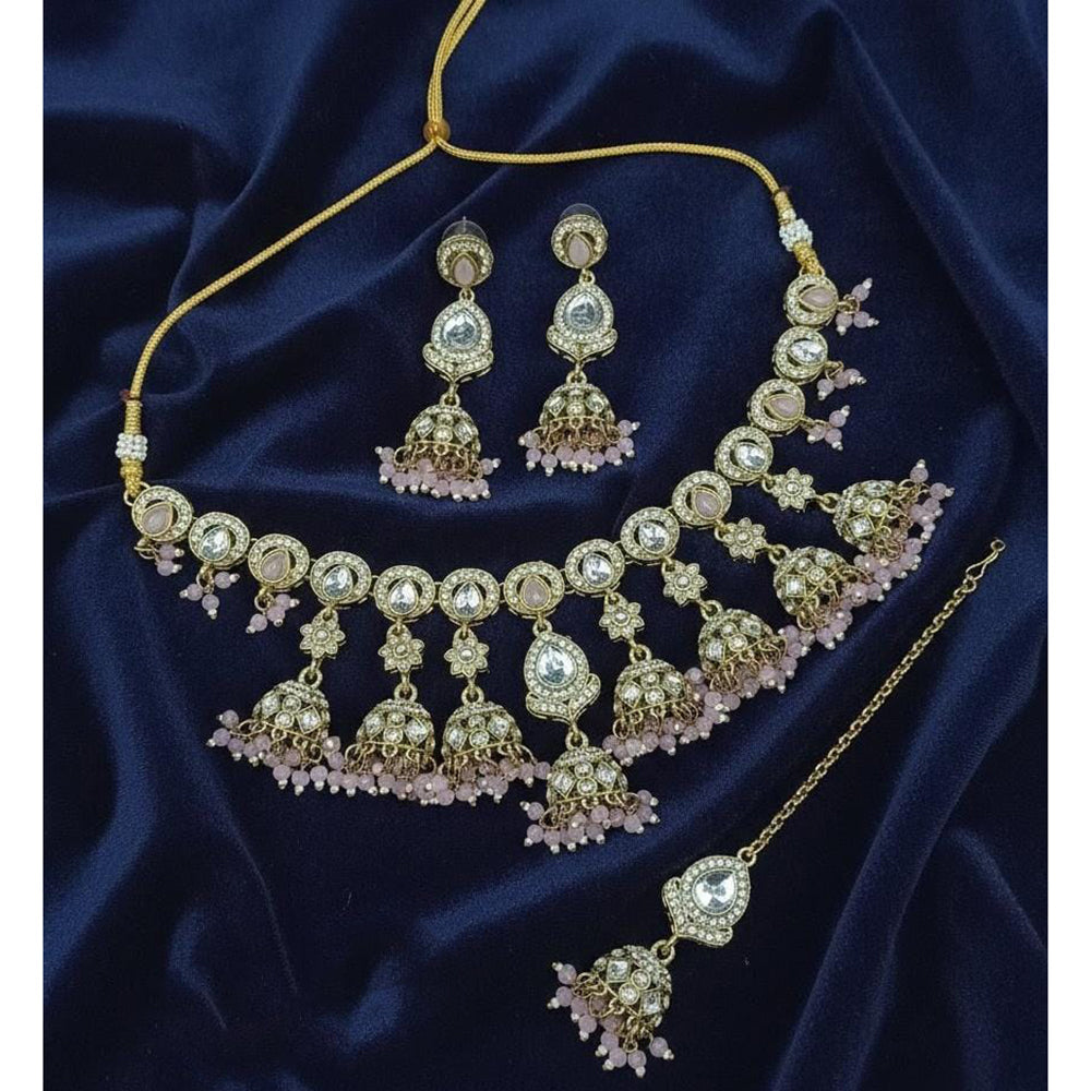 Lucentarts Jewellery Graceful Pota Stone And Austrian Stone Pearl Necklace Set