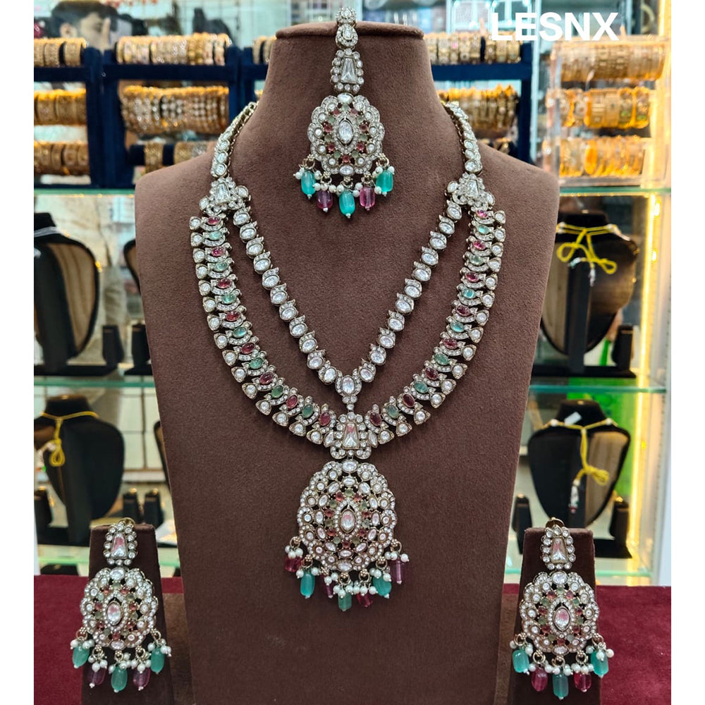 Lucentarts Jewellery Royal Pota Stone And Beads Statement Necklace Set