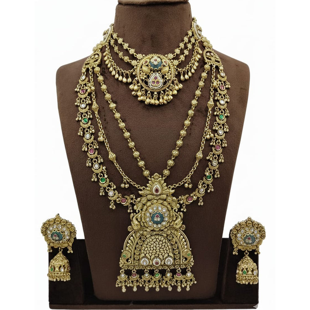 Lucentarts Jewellery Regal Pota Stone And Beads Double Layer Necklace Set