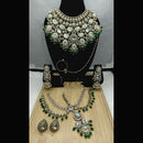 Lucentarts Jewellery Royal Kundan And Beads Meenakari Semi Bridal Necklace Set