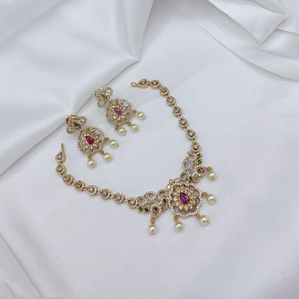 Lucentarts Jewellery Elegant Pota Stone And Austrian Necklace Set