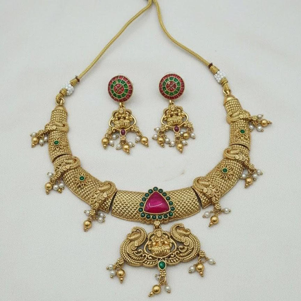 Lucentarts Jewellery Classic South Temple Pota Stone Pearl Necklace Set