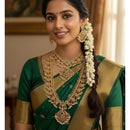 Lucentarts Jewellery Designer Pota Stone And Pearl Double Necklace Set