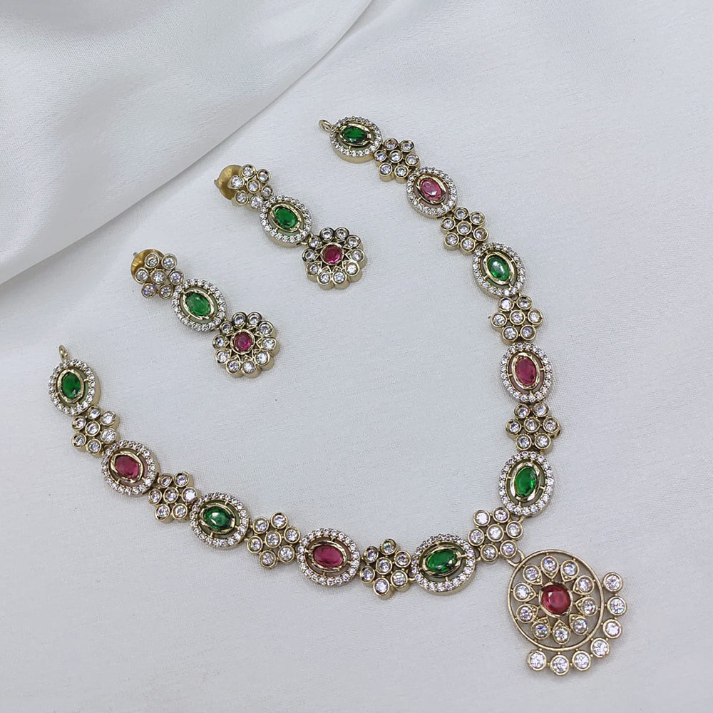 Lucentarts Jewellery Elegant Pota Stone And Austrian Necklace Set