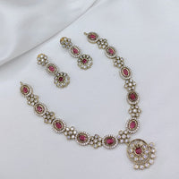 Lucentarts Jewellery Elegant Pota Stone And Austrian Necklace Set