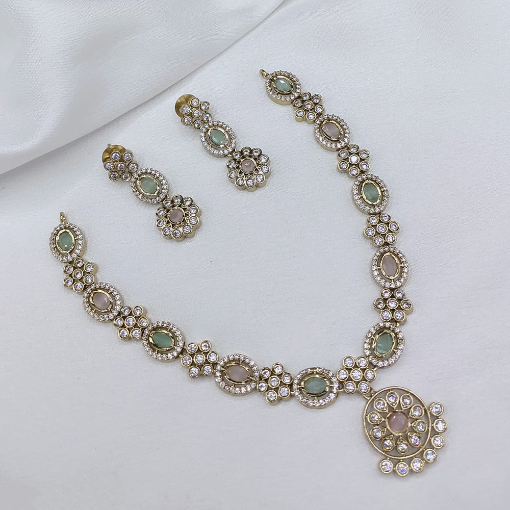 Lucentarts Jewellery Elegant Pota Stone And Austrian Necklace Set