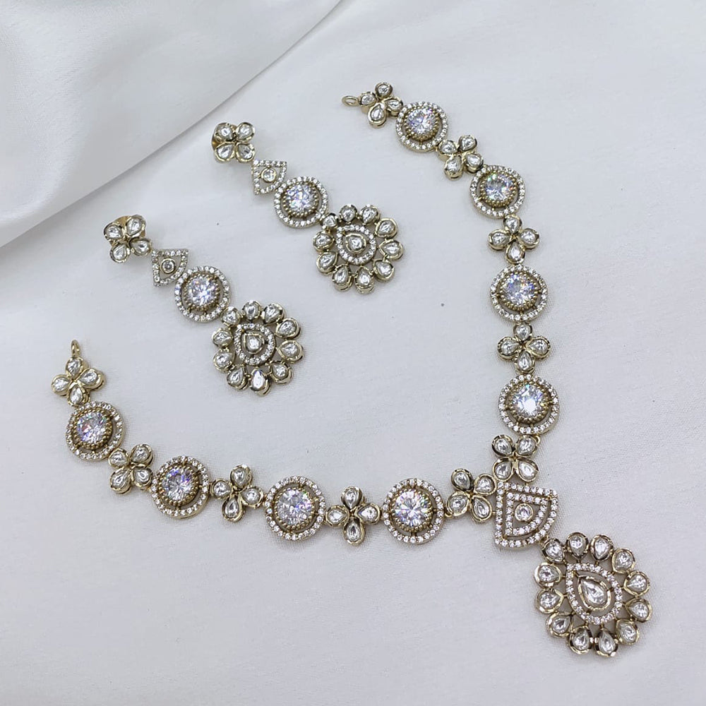 Lucentarts Jewellery Elegant Pota Stone And Austrian Necklace Set