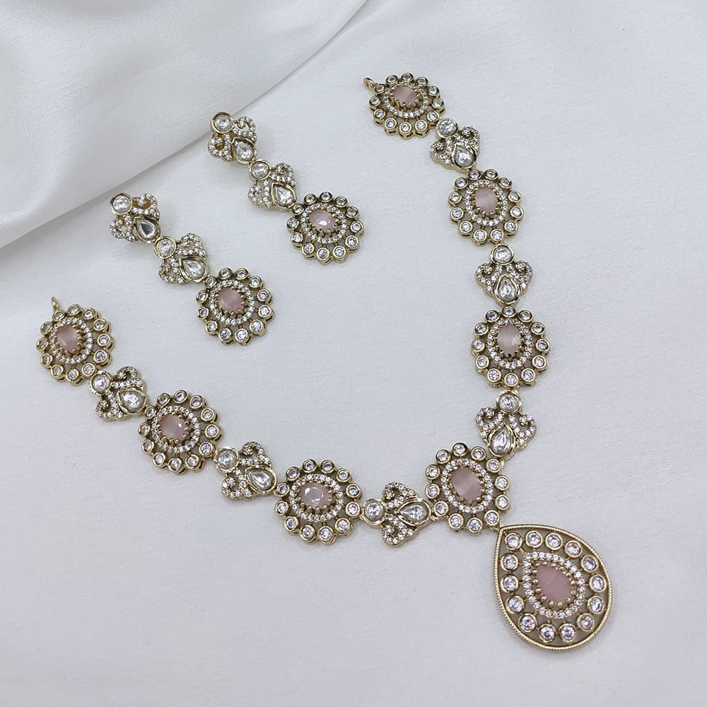 Lucentarts Jewellery Elegant Pota Stone And Austrian Necklace Set