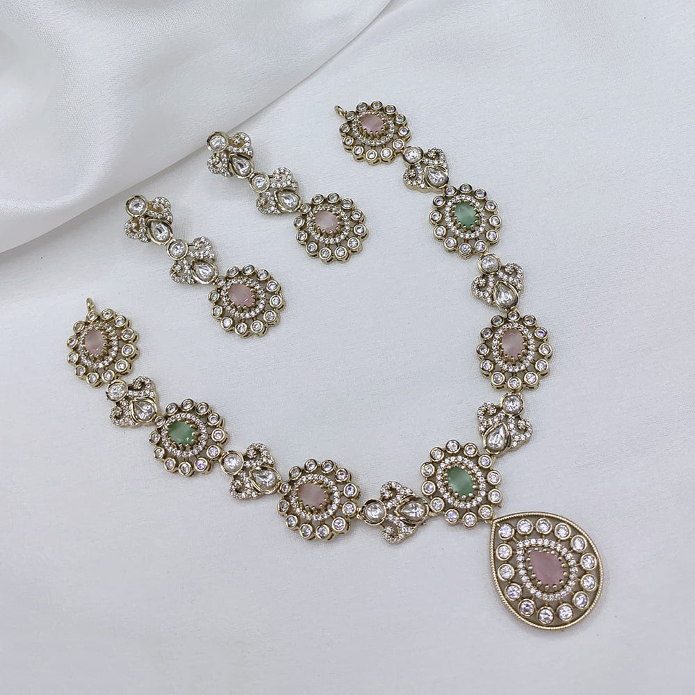 Lucentarts Jewellery Elegant Pota Stone And Austrian Necklace Set