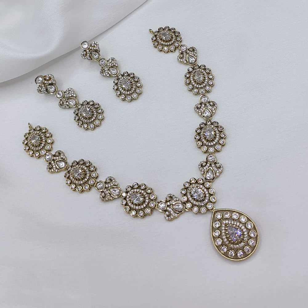 Lucentarts Jewellery Elegant Pota Stone And Austrian Necklace Set