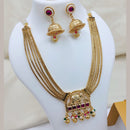 Lucentarts Jewellery Premium Pota Stone And Pearl Designer Necklace Set