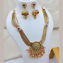 Lucentarts Jewellery Premium Pota Stone And Pearl Designer Necklace Set