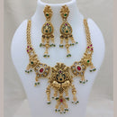 Lucentarts Jewellery Heritage Pota Stone And Pearl Designer Necklace Set