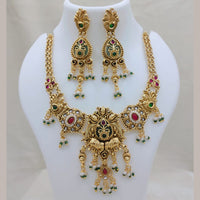 Lucentarts Jewellery Heritage Pota Stone And Pearl Designer Necklace Set