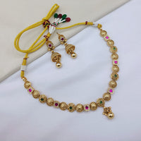 Lucentarts Jewellery Premium Pota Stone And Pearl Designer Necklace Set