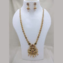 Lucentarts Jewellery Traditional Pota Stone And Pearl Designer  Long Necklace Set