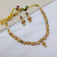 Lucentarts Jewellery Premium Pota Stone And Pearl Designer Necklace Set