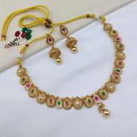 Lucentarts Jewellery Premium Pota Stone And Pearl Designer Necklace Set