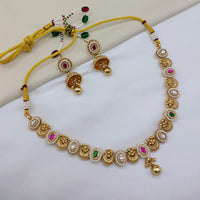 Lucentarts Jewellery Premium Pota Stone And Pearl Designer Necklace Set