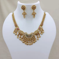 Lucentarts Jewellery Heritage Pota Stone And Pearl Designer Necklace Set