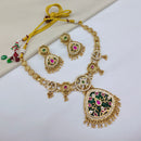 Lucentarts Jewellery Heritage Pota Stone And Pearl Designer Necklace Set