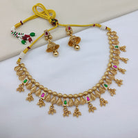 Lucentarts Jewellery Heritage Pota Stone And Pearl Designer Necklace Set