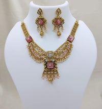 Lucentarts  Jewellery  Royal Pota Stone Pearl Designer Necklace Set