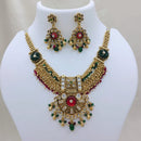 Lucentarts Jewellery Premium Pota Stone Beads And Pearl Designer Necklace Set