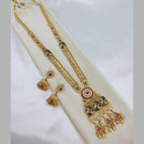 Lucentarts Jewellery Traditional Pota Stone And Pearl Designer Long Necklace Set