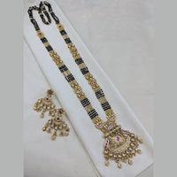 Lucentarts Jewellery Pota Stone Temple Black Beads Mangalsutra