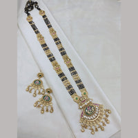 Lucentarts Jewellery Pota Stone Temple Black Beads Mangalsutra