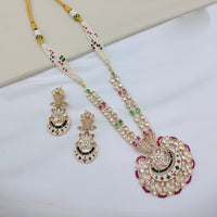 Lucentarts Jewellery Traditional Polki Kundan and Meenakari Touch Necklace Set