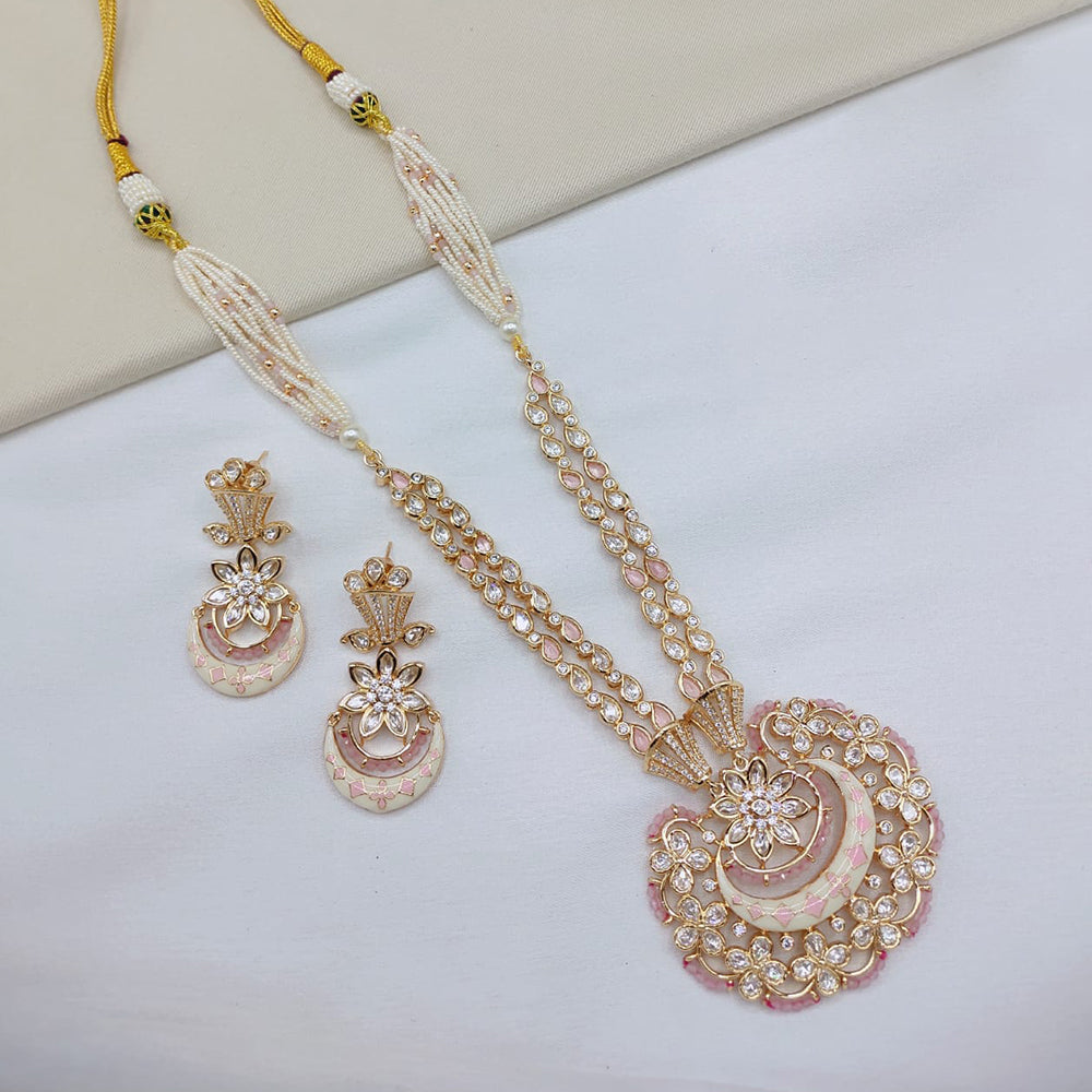 Lucentarts Jewellery Traditional Polki Kundan and Meenakari Touch Necklace Set