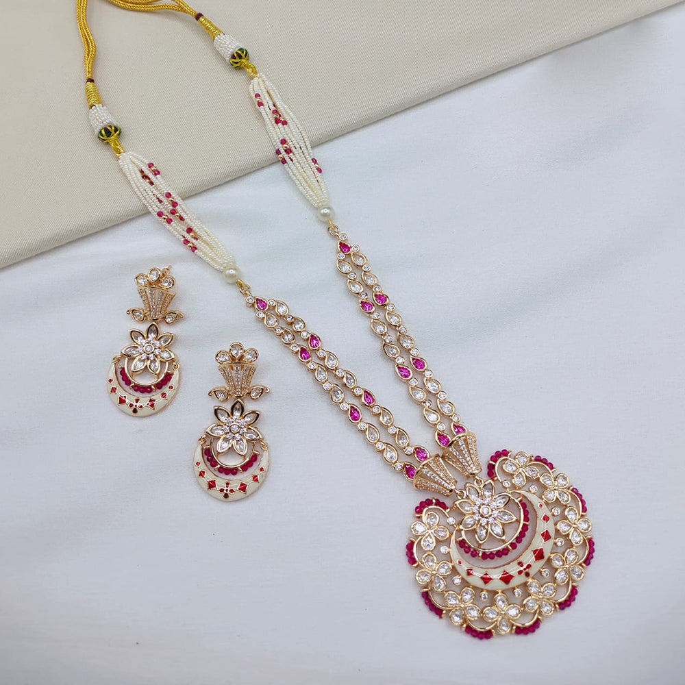 Lucentarts Jewellery Traditional Polki Kundan and Meenakari Touch Necklace Set
