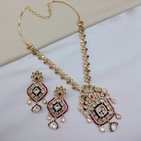 Lucentarts Jewellery Ethnic Designer Polki Kundan Stone Long Necklace Set