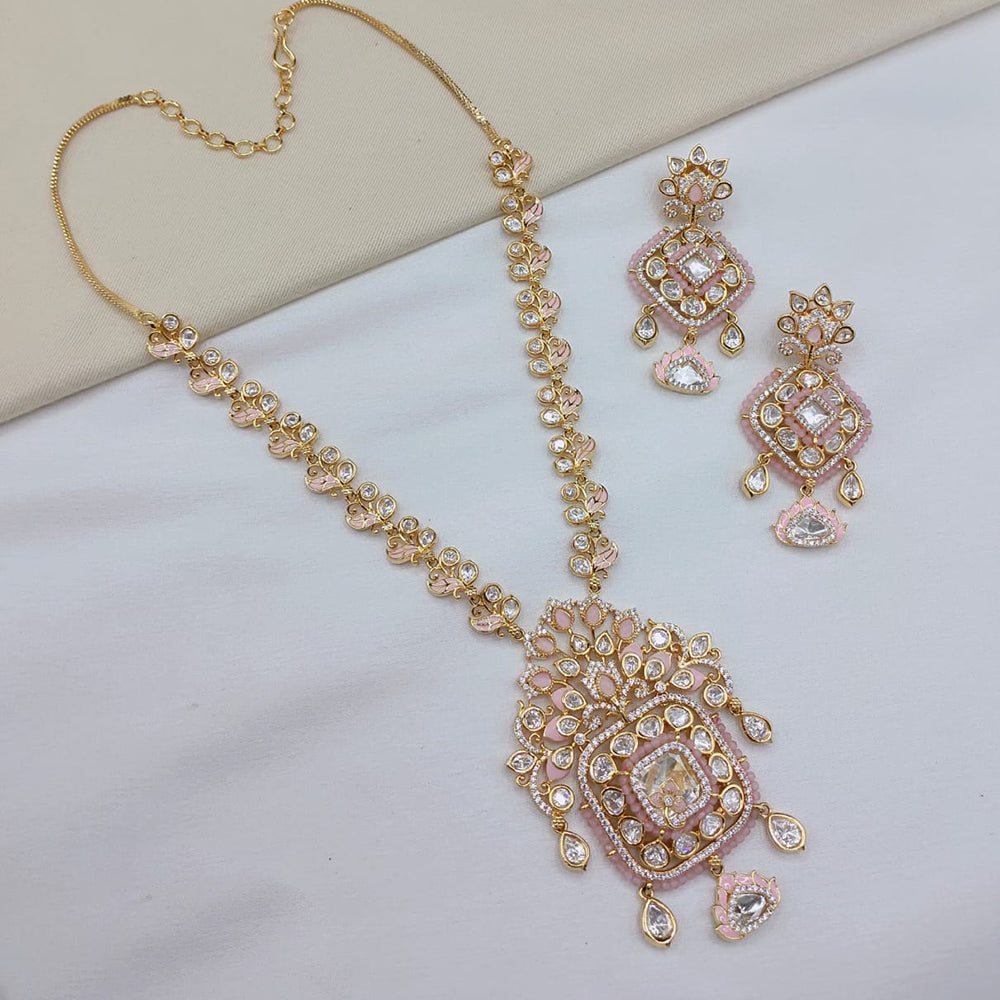 Lucentarts Jewellery Ethnic Designer Polki Kundan Stone Long Necklace Set