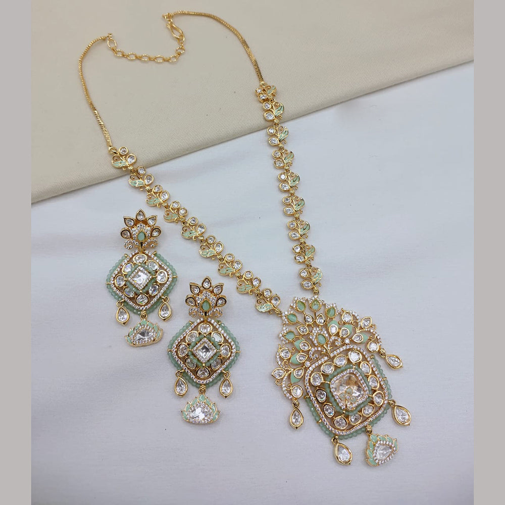 Lucentarts Jewellery Ethnic Designer Polki Kundan Stone Long Necklace Set