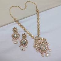 Lucentarts Jewellery Ethnic Designer Polki Kundan Stone Long Necklace Set