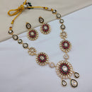 Lucentarts Jewellery Ethnic Designer Polki Kundan Stone Long Necklace Set