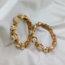 Lucentarts Jewellery Radiant Pota Stone And Pearls Openable Bangles Set