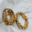 Lucentarts Jewellery Radiant Pota Stone And Pearls Openable Bangles Set