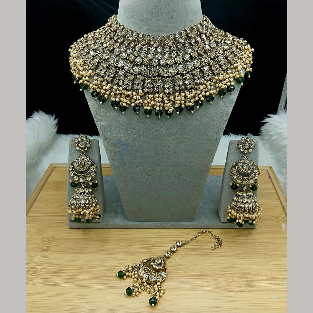 Lucentarts Jewellery Classic Austrain Stone And Pearl Choker Necklace Set