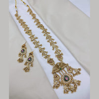 Lucentarts Jewellery Elegant Pota Stone And Pearl Long Necklace Set