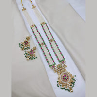 Lucentarts Jewellery Elegant Pota Stone And Pearl Long Necklace Set