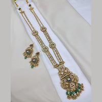 Lucentarts Jewellery Elegant Pota Stone And Pearl Long Necklace Set