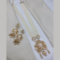 Lucentarts Jewellery Elegant Pachi Kundan Stone And Pearl Long Necklace Set