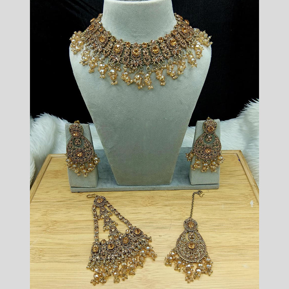 Lucentarts Jewellery Classic Austrain Stone Beads And Pearl Necklace Set