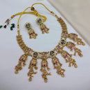 Lucentarts Jewellery Traditional Designer Pota Stone And Pearl Necklace Set