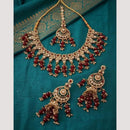 Lucentarts Jewellery Traditional Designer Austrian Stone And Beads Necklace Set