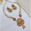 Lucentarts Jewellery Traditional Designer Pota Stone And Pearl Necklace Set